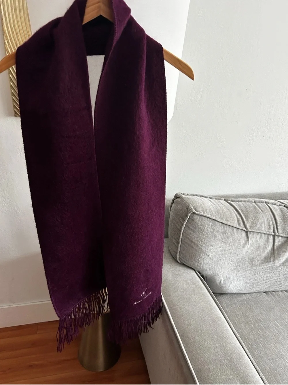 Alpaca Burgundy Alpaca Scarf Fringe Made In Peru Soft Warm